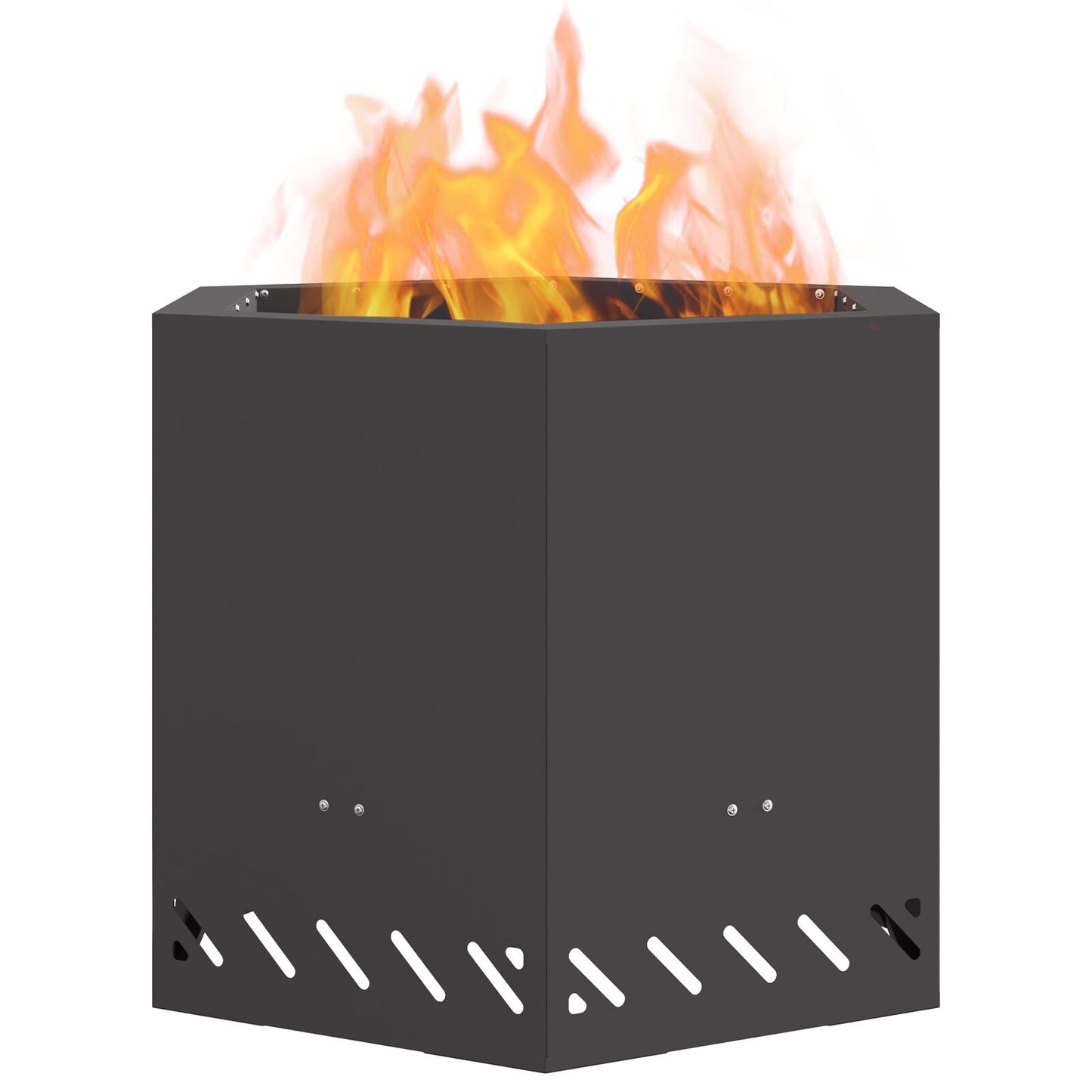 Rookloze Vuurschaal Zeshoekig Zwart Staal 58 x 58 x 51 cm Koudgewalst staal/Zwart