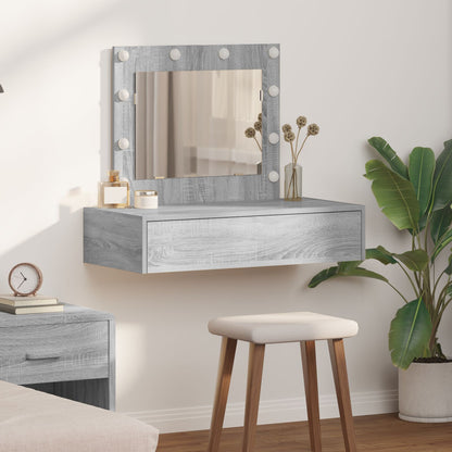 Wandkaptafel -Lampen 83 x 40 x 70 cm Grijze sonoma met LED