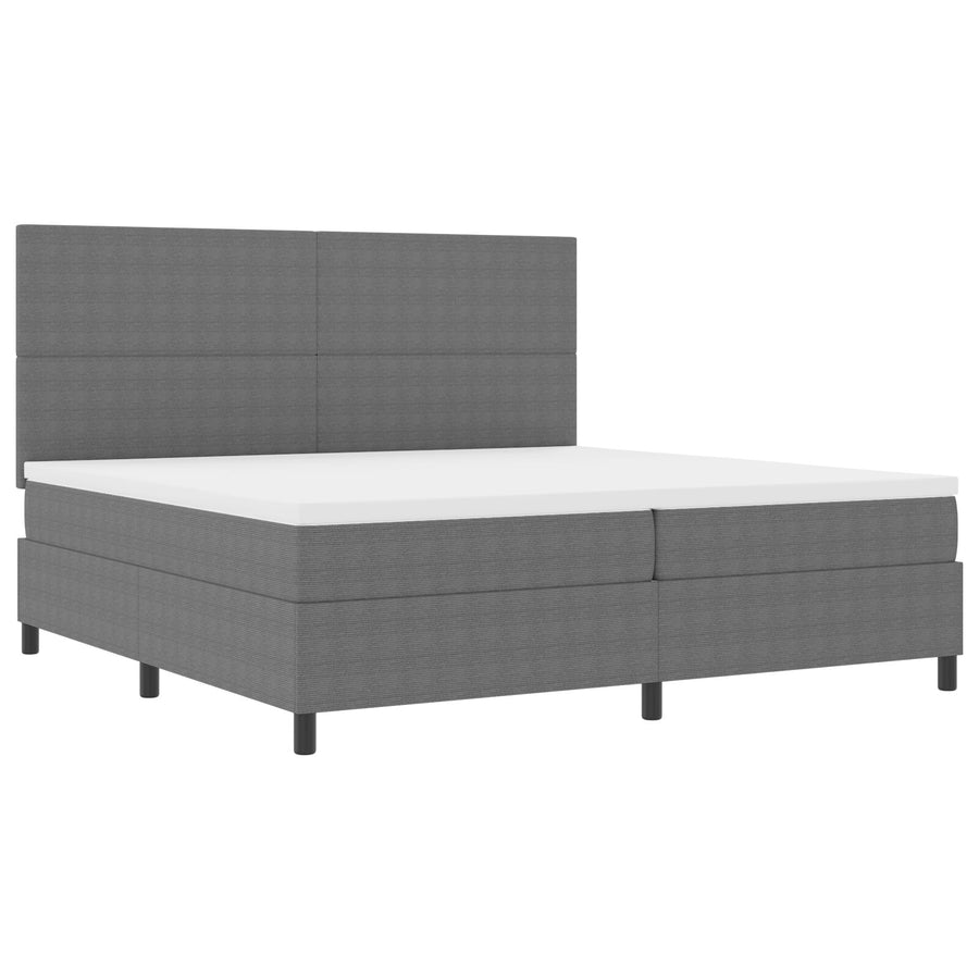 Boxspring Bed Met Matras Lichtgrijs 200X200 Cm Corduroy Stof