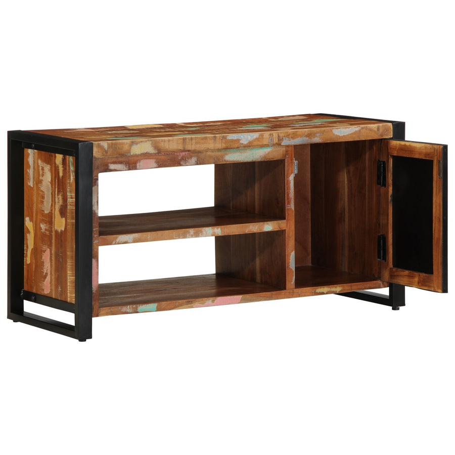 Schoenbank Meerkleurig 100X40X50 Cm Massief Gerecycled Hout