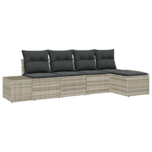 5 Piece Garden Sofa Set Met Kussens Licht Grijs Poly Rattan