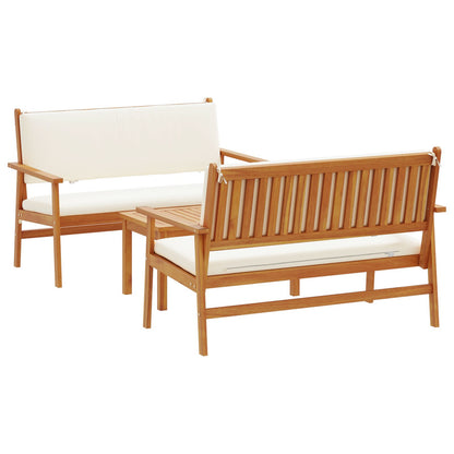 3-Delige Tuinsofa Set Met Kussen Van Massief Acaciahout