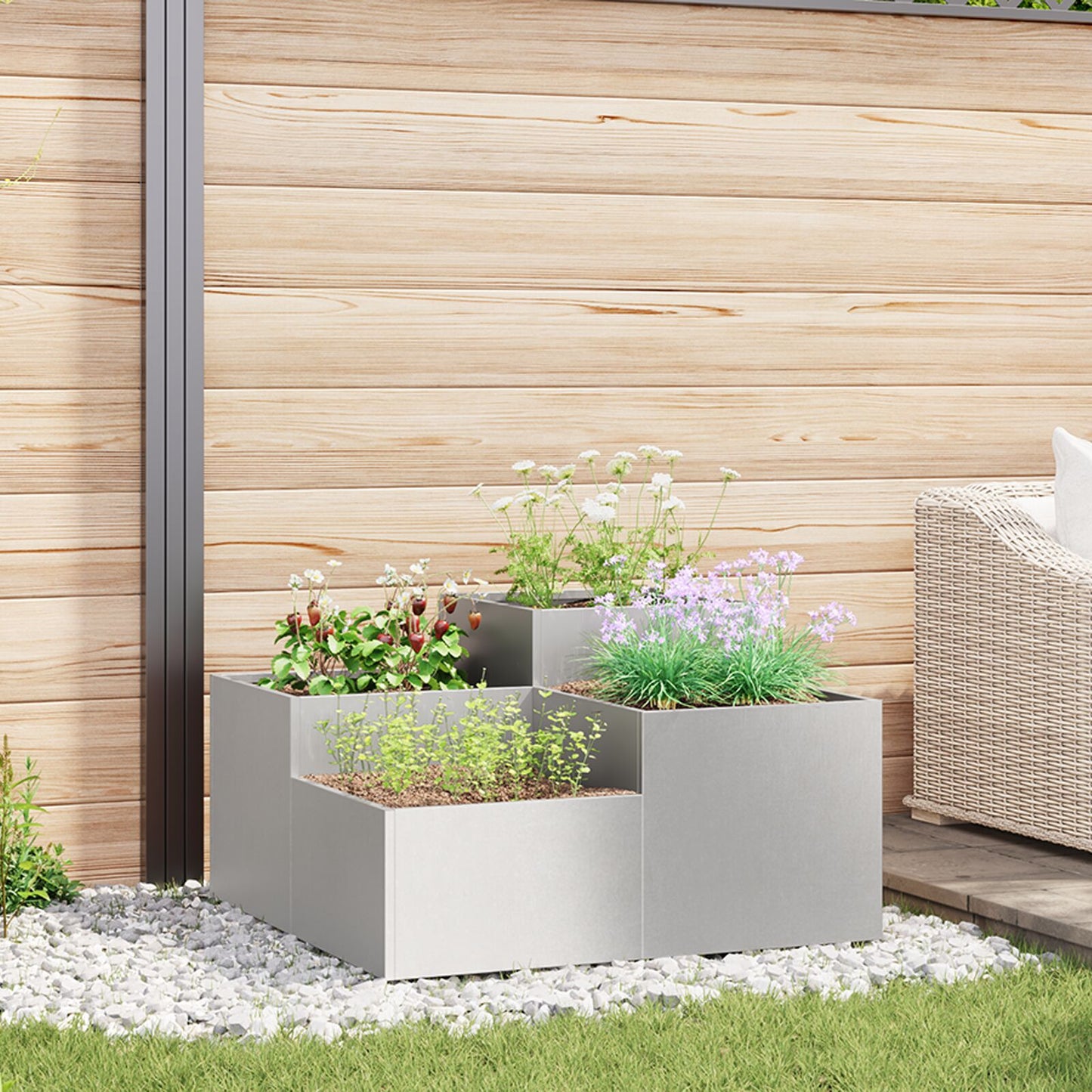 Tuinplanter Roestvrijstaal Roestvrij staal 100 x 100 x 48 cm