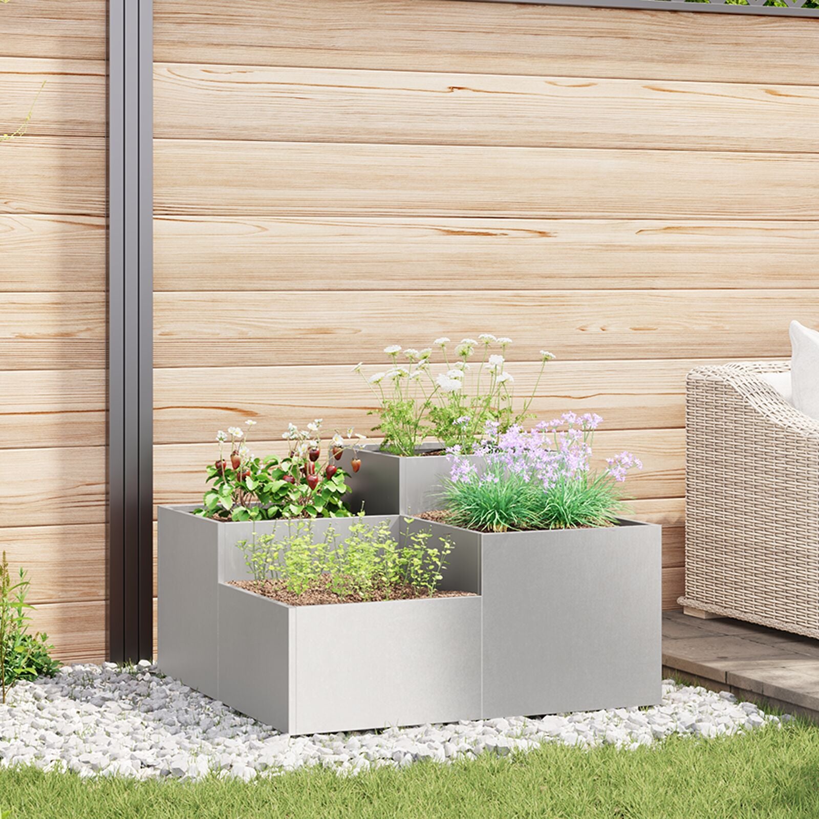 Tuinplanter Roestvrijstaal Roestvrij staal 100 x 100 x 48 cm