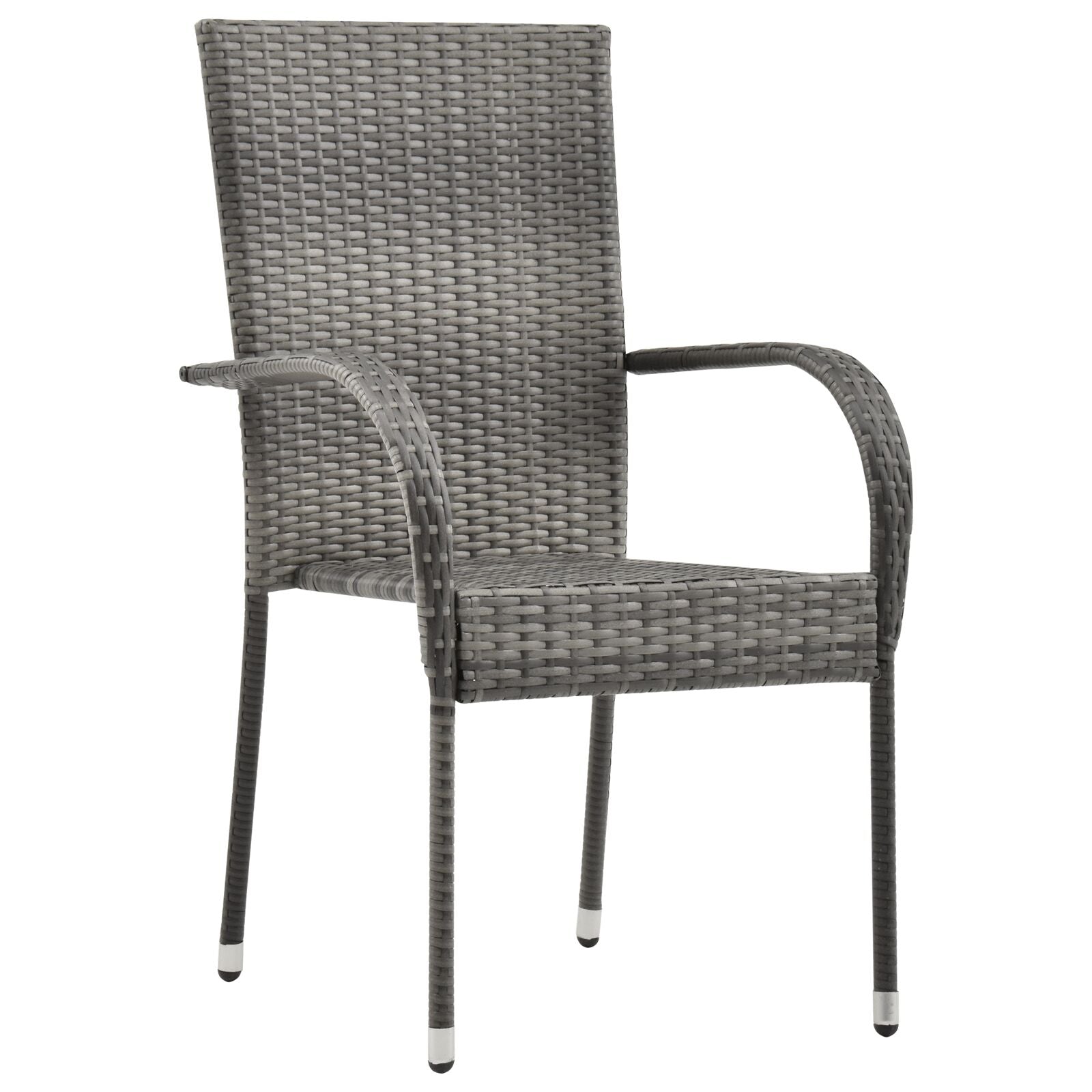 7-Delige Tuinset Grijs Poly Rattan