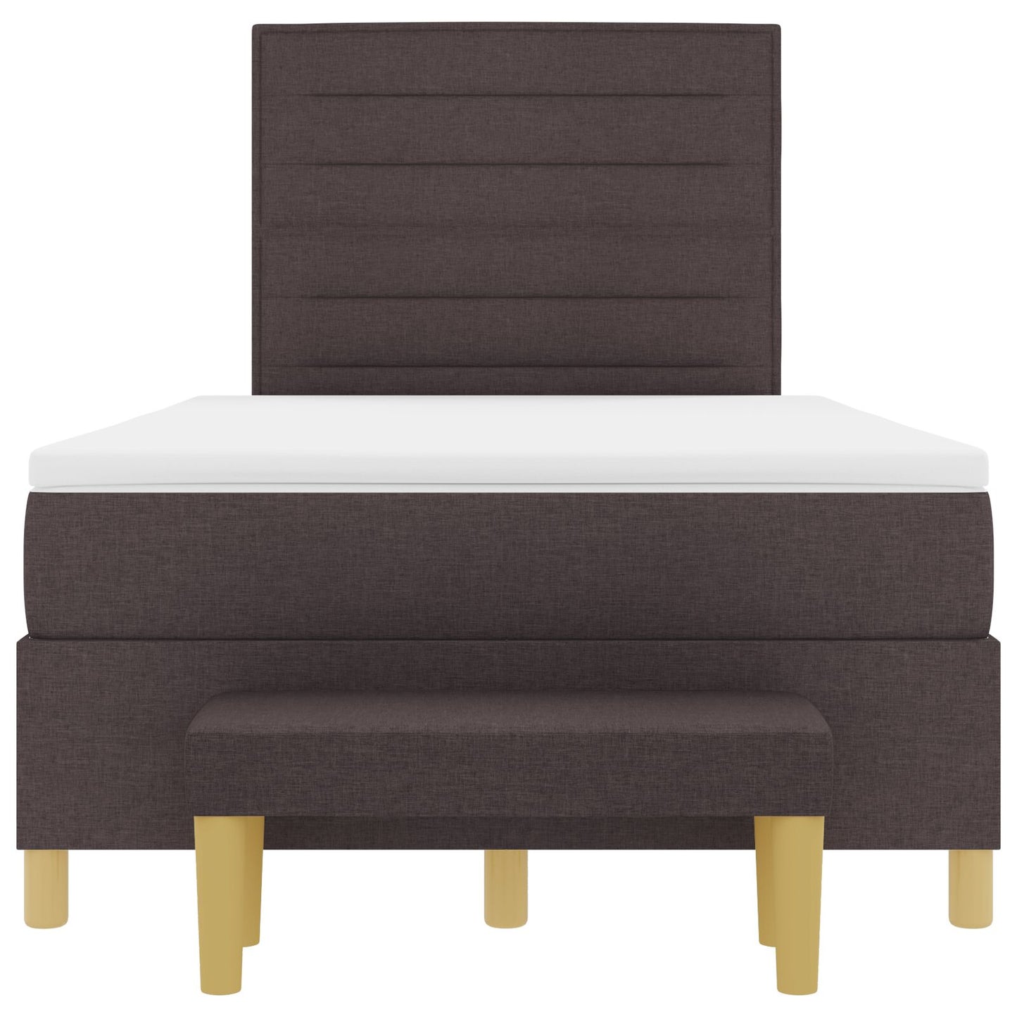 Boxspringbed Met Matras & Bank Donkerbruin 120X190 Cm Stof Blauw