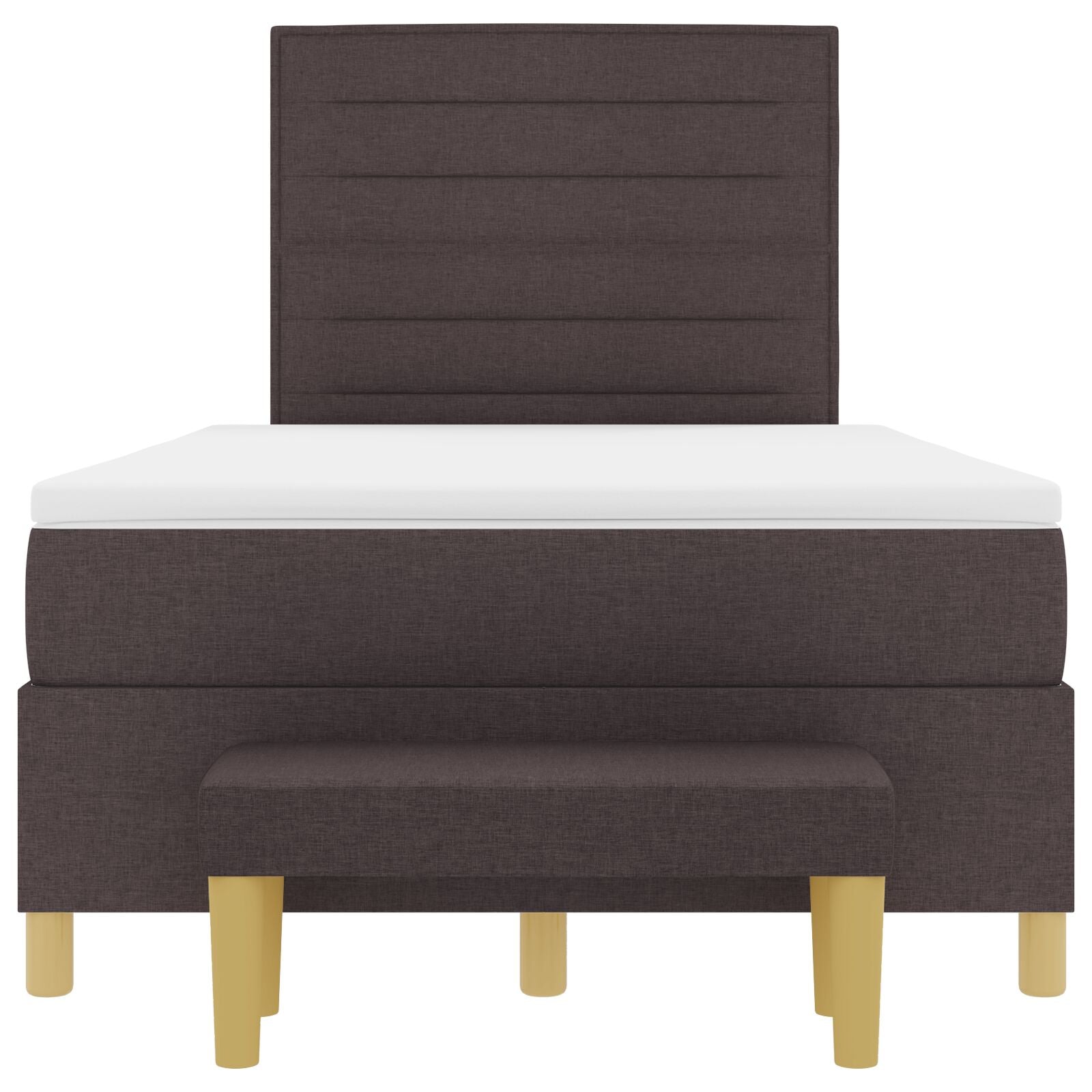 Boxspringbed Met Matras & Bank Donkerbruin 120X190 Cm Stof Blauw