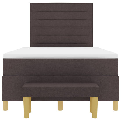 Boxspringbed Met Matras & Bank Donkerbruin 120X190 Cm Stof Blauw