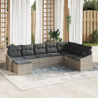 Garden Sofa Set with Cushions 8 pcs Light Grey poly rattan