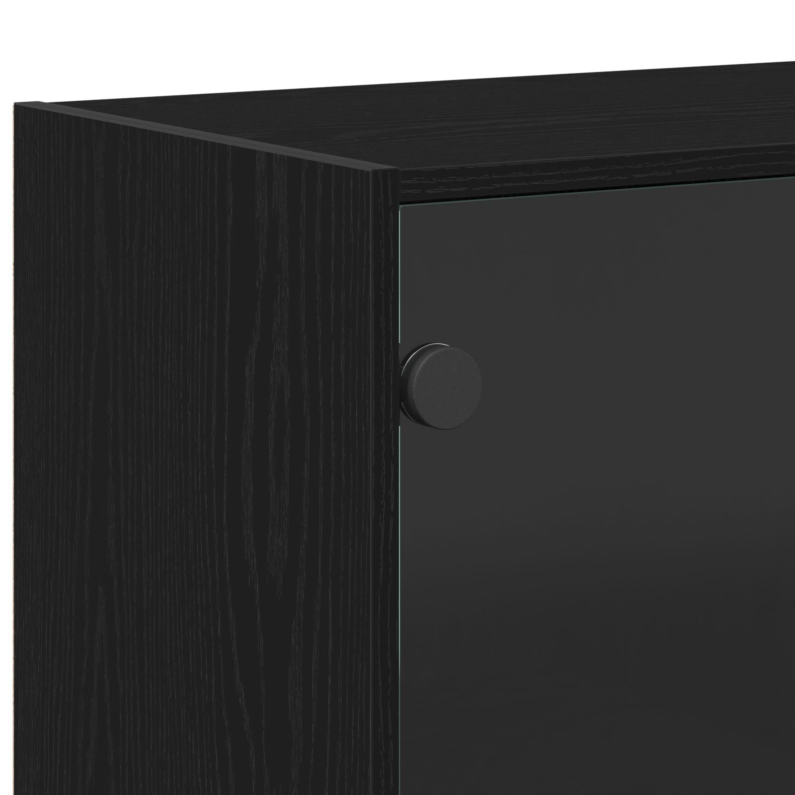 Highboard Met Deuren Zwart Eiken 68X37X142 Cm Bewerkt Hout