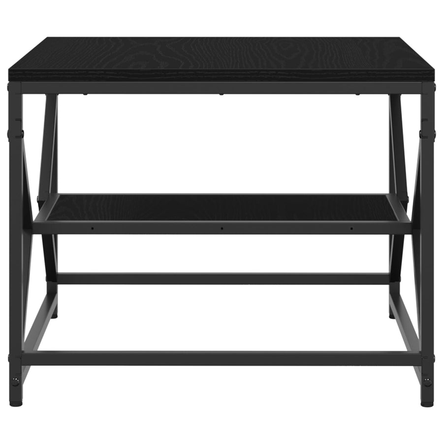 Salontafel Met Plank, , Gemaakt Van Bewerkt Hout Zwarte eiken 51 x 50 x 40 cm