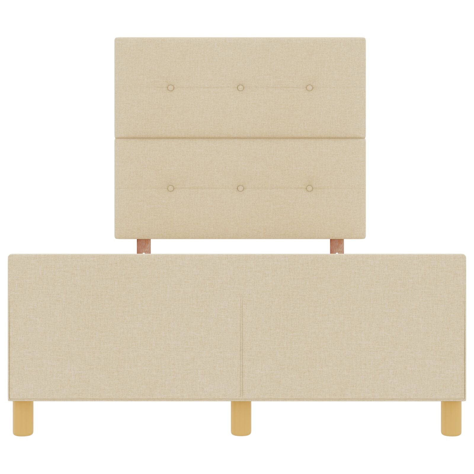 Bedframe In Crème, 120X190 Cm, Gemaakt Van Stof Crème