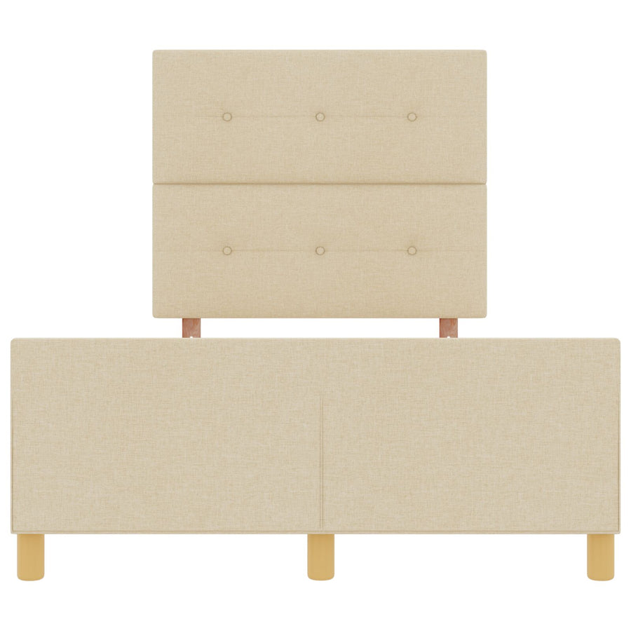 Bedframe In Crème, 120X190 Cm, Gemaakt Van Stof Crème