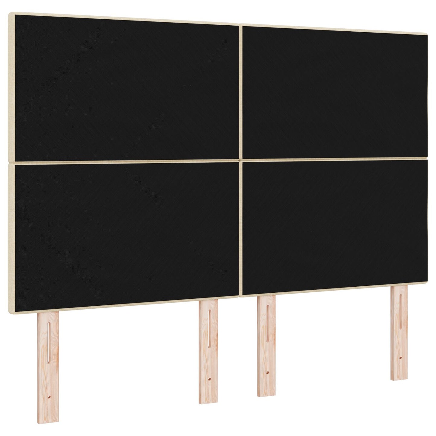 Hoofdbord Met Knopen En Tufting Stof Crème 140 cm Hoog hoofdbord