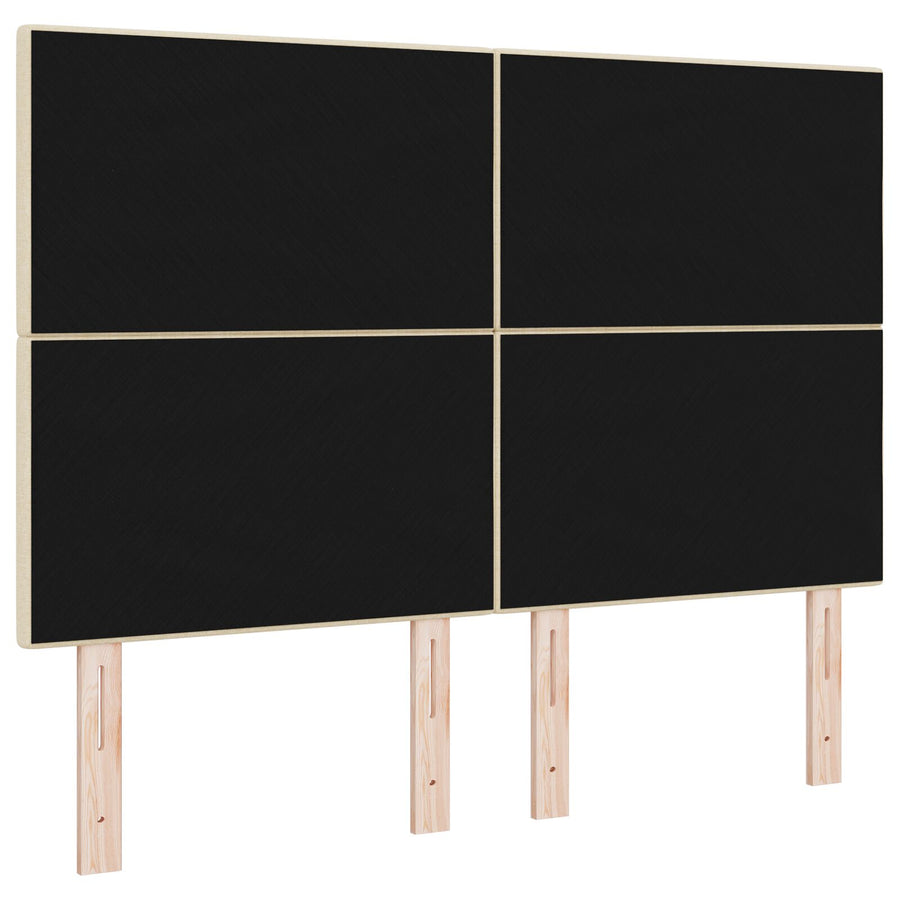 Hoofdbord Met Knopen En Tufting Stof Crème 140 cm Hoog hoofdbord