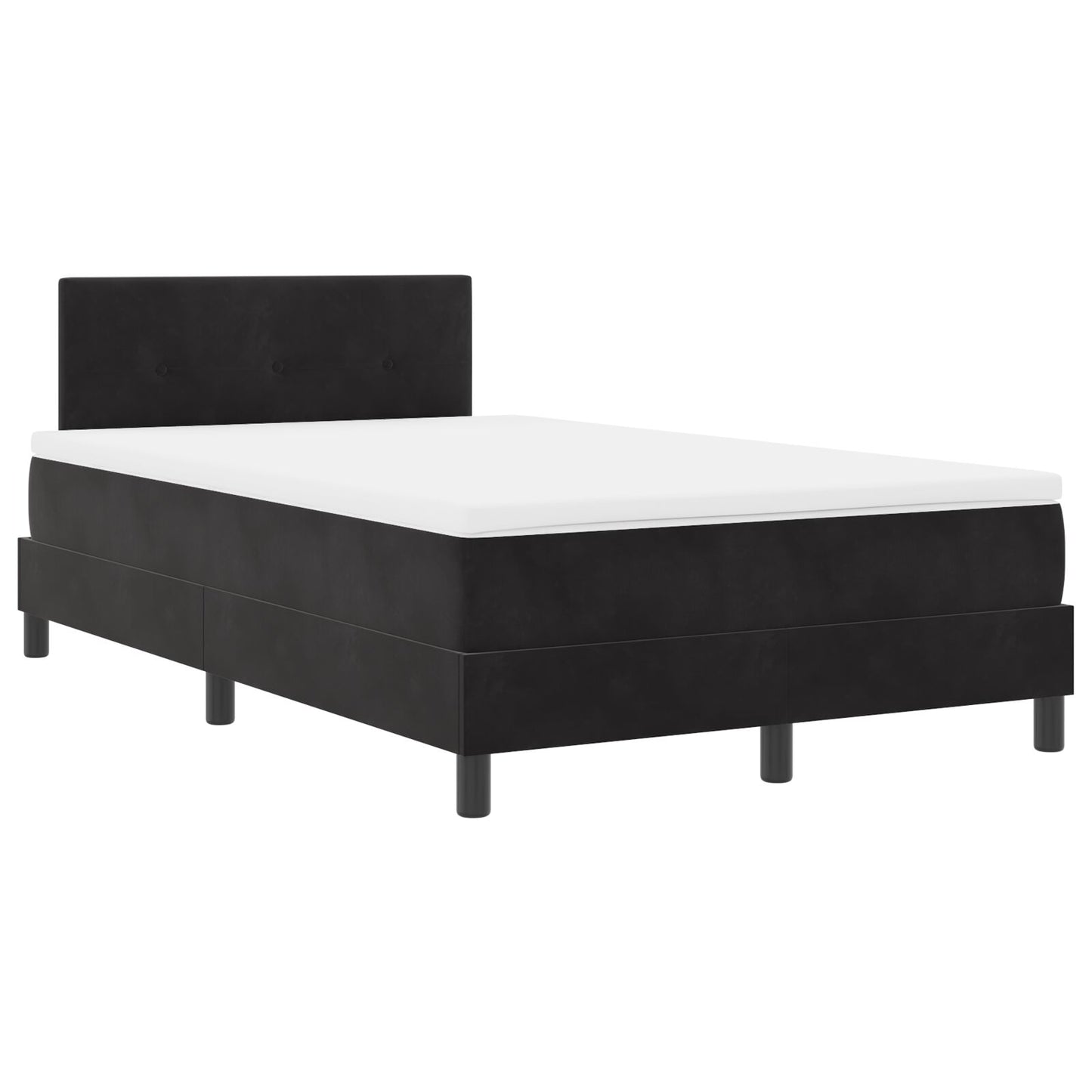 Boxspringbed Met Matras Zwart 120X200 Cm Velvet Blauw