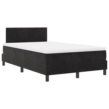 Boxspringbed Met Matras Zwart 120X200 Cm Velvet Blauw