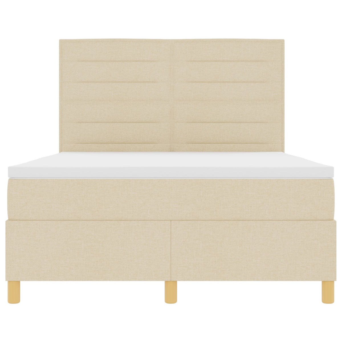Boxspringbed Met Matras Crème 140X200 Cm Stof Blauw