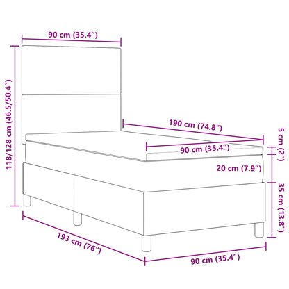Boxspringbed Met Matras Crème Eenpersoons Corduroy Stof