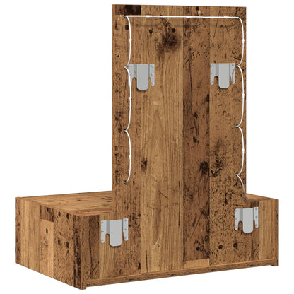 Wandkaptafel Verlichting - 60 x 40 x 70 cm Oude Hout met LED