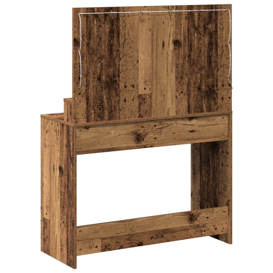 Kaptafel Met Led-Lichten - Vintage Hout - Oud hout 100 x 41 x 135 cm