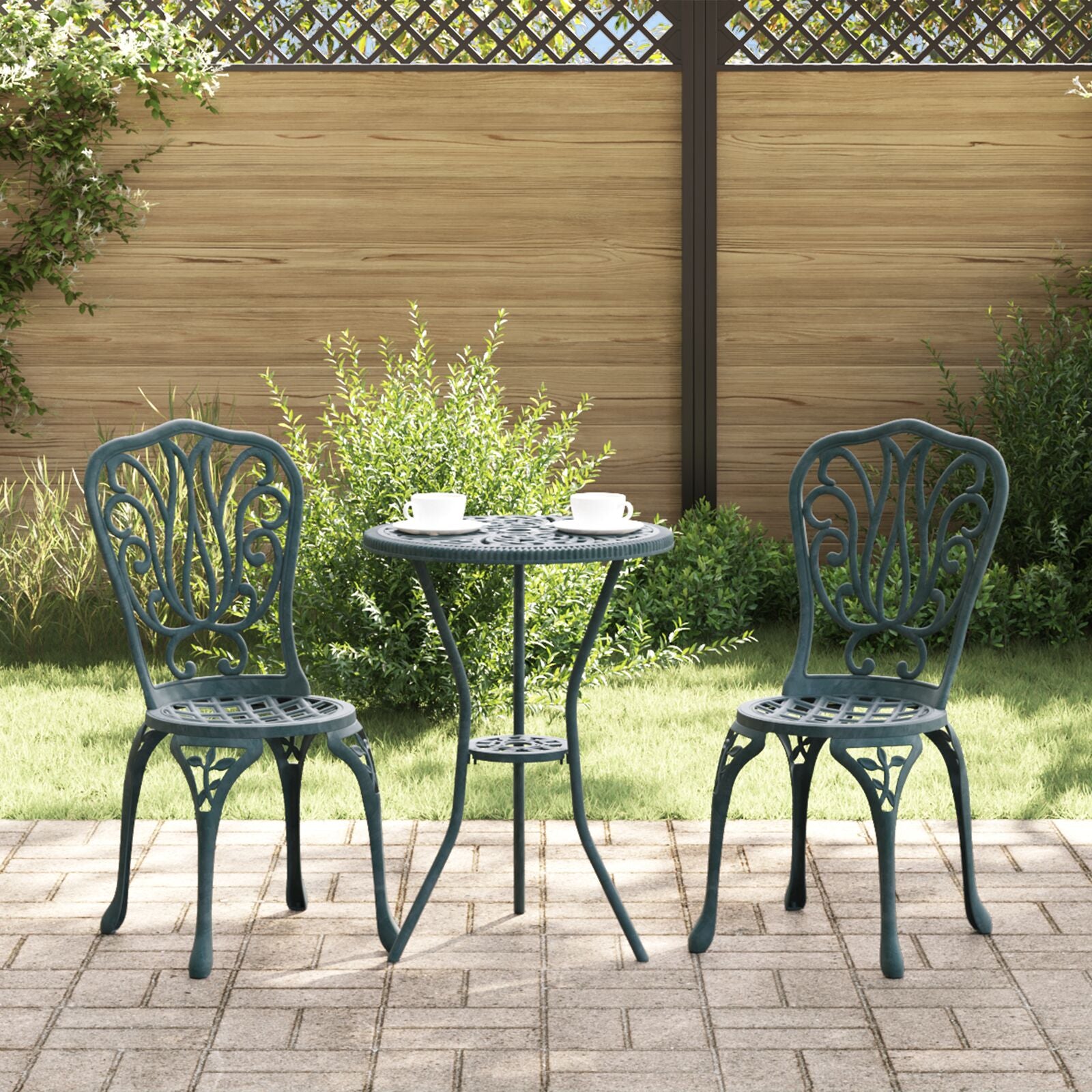 3-Delige Tuin Bistro Set E Gietijzer Groen
