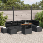 Garden Sofa Set with Cushions 8 pcs Black and Brown
