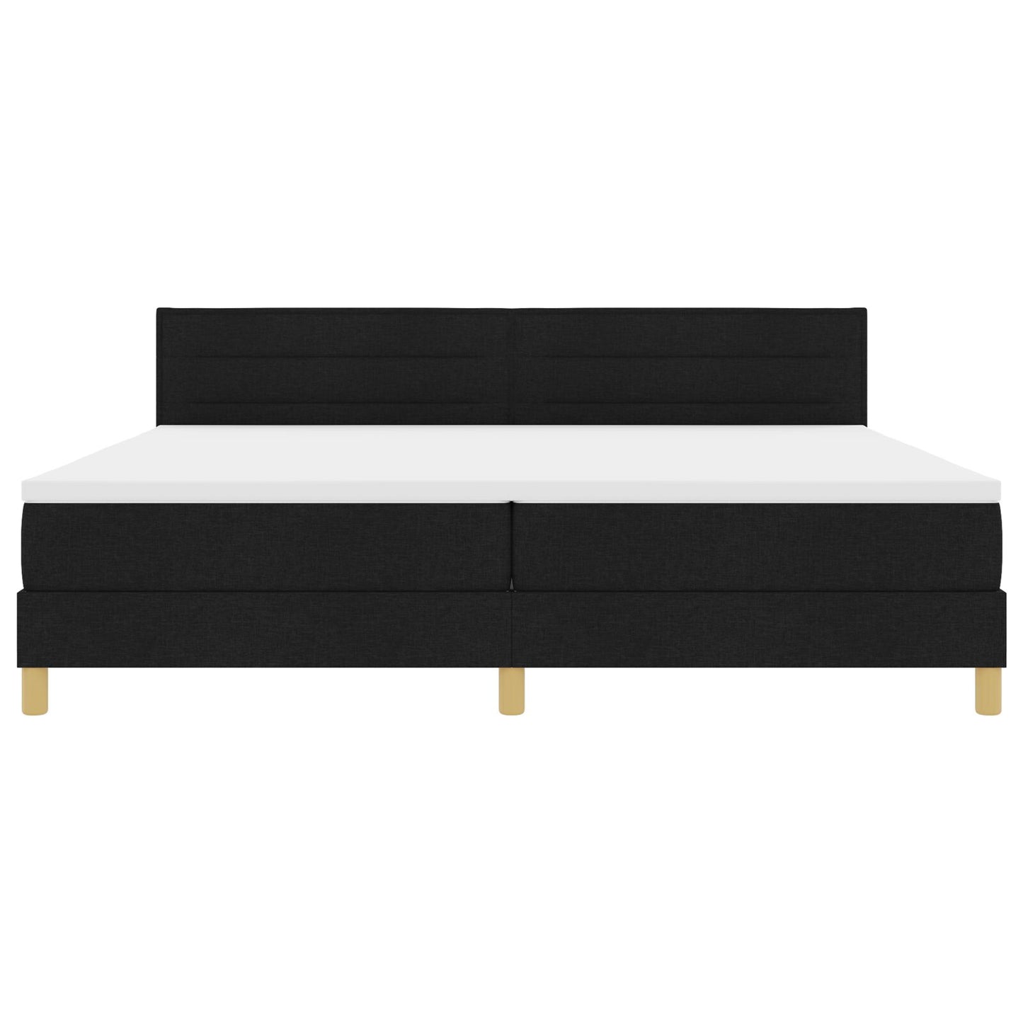 Boxspring Bed Met Matras Stof Zwart 200 x 200 cm Lijnen ontwerp