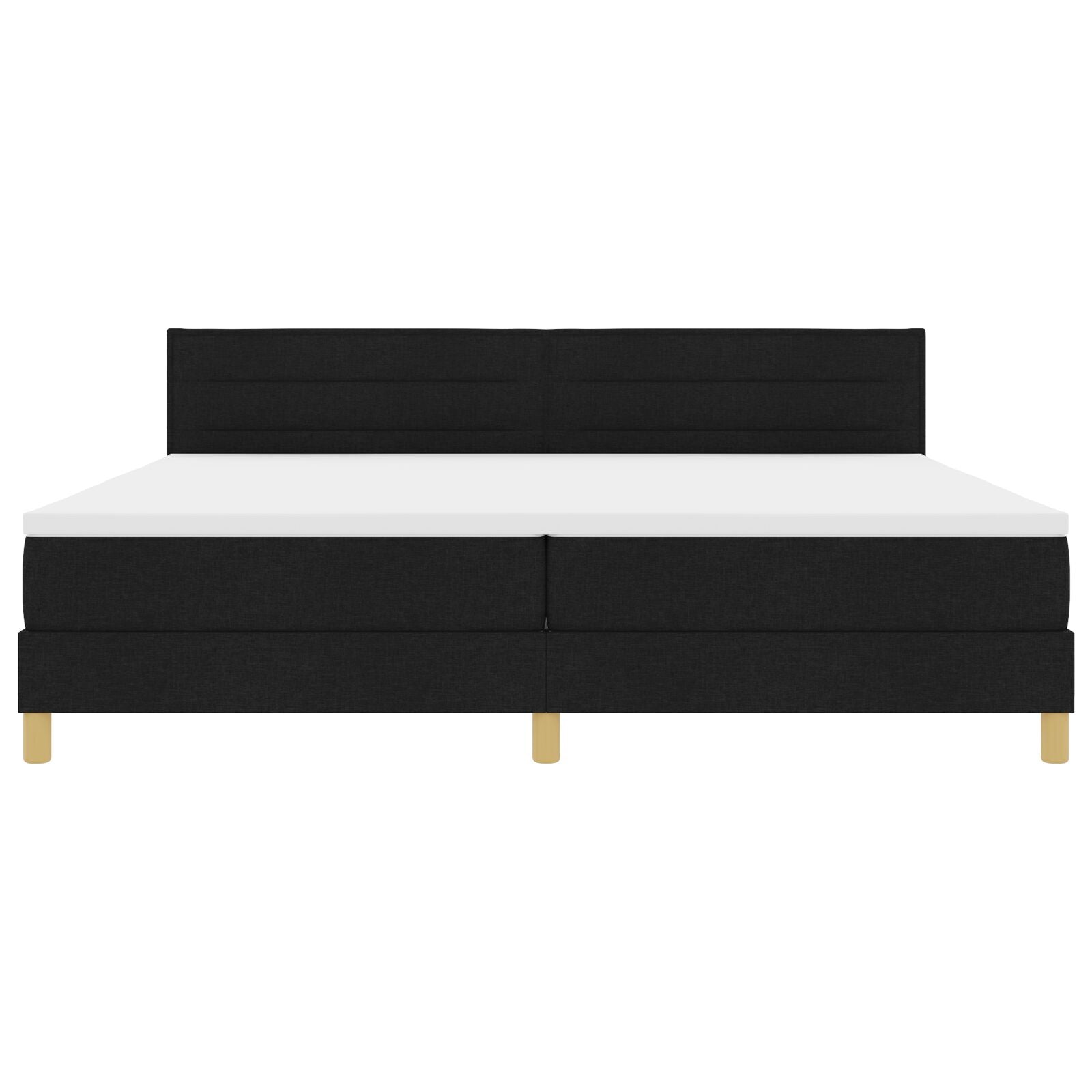 Boxspring Bed Met Matras Stof Zwart 200 x 200 cm Lijnen ontwerp