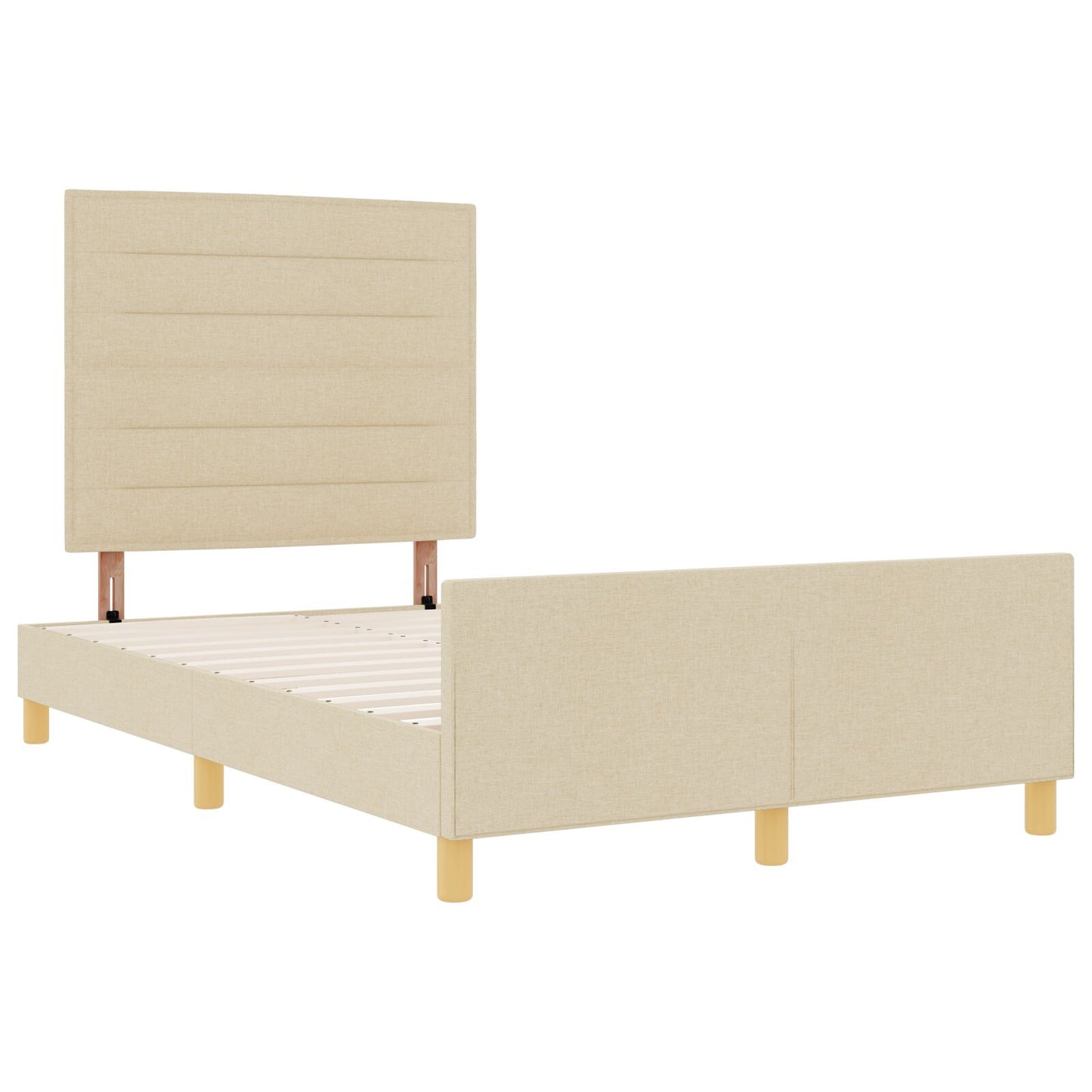 Bedframe Crème 120X200 Cm Bekleding Crème
