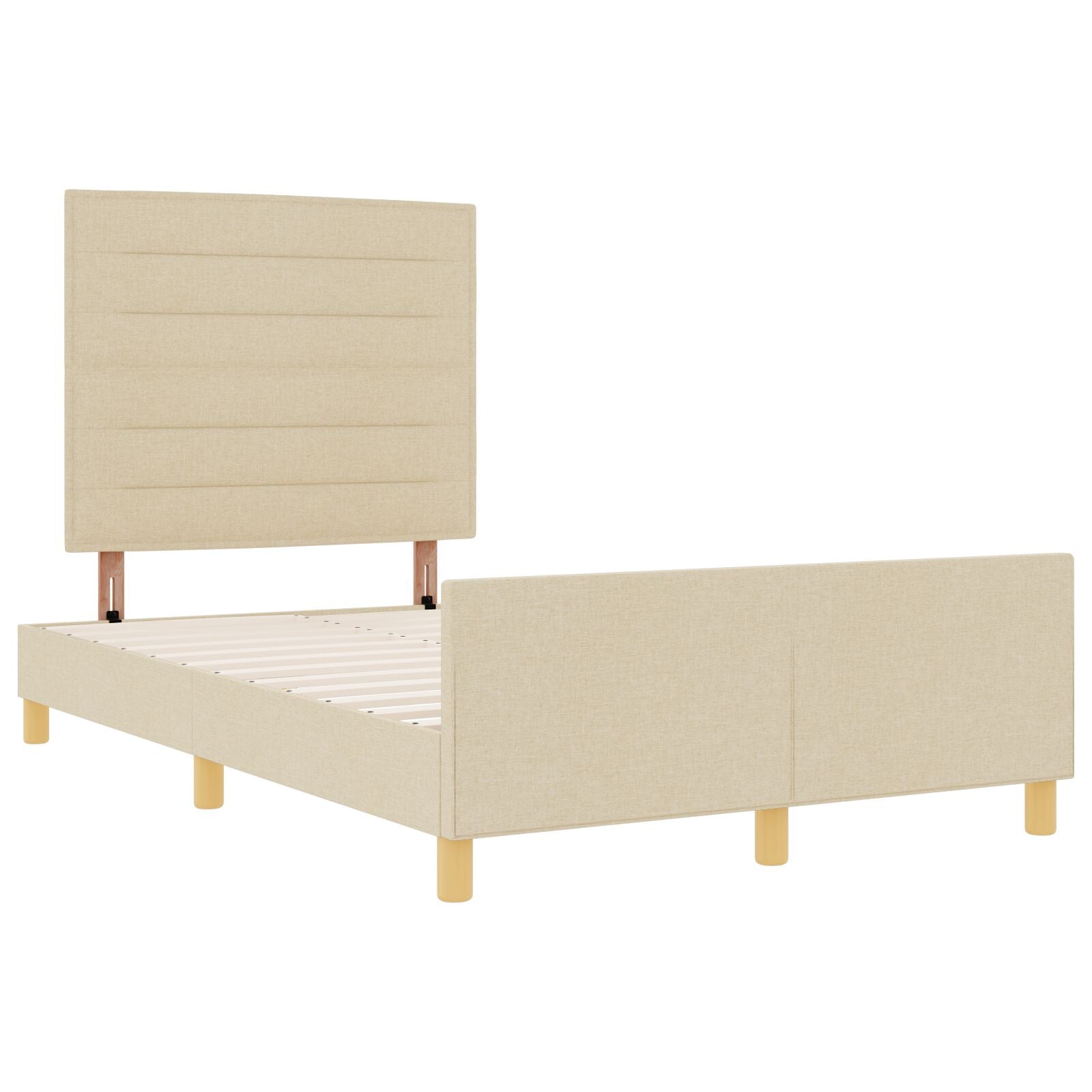 Bedframe Crème 120X200 Cm Bekleding Crème