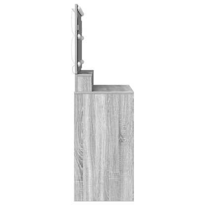 Make-Uptafel Met Led-Lampjes Grijs sonoma 100 x 41 x 135 cm