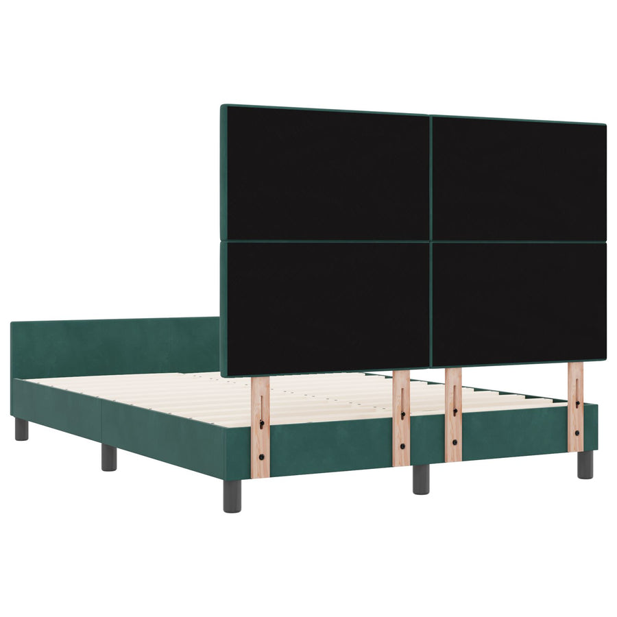 Donkergroene Fluwelen Bedbalk 140X190 Cm Crème