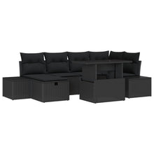 7-Delige Tuin Sofa Set Met Kussens Zwart Poly Rattan Wit