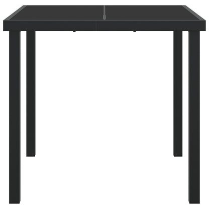 Tuin Tafel Zwart Gelaagd Glas 80 x 80 x 73 cm