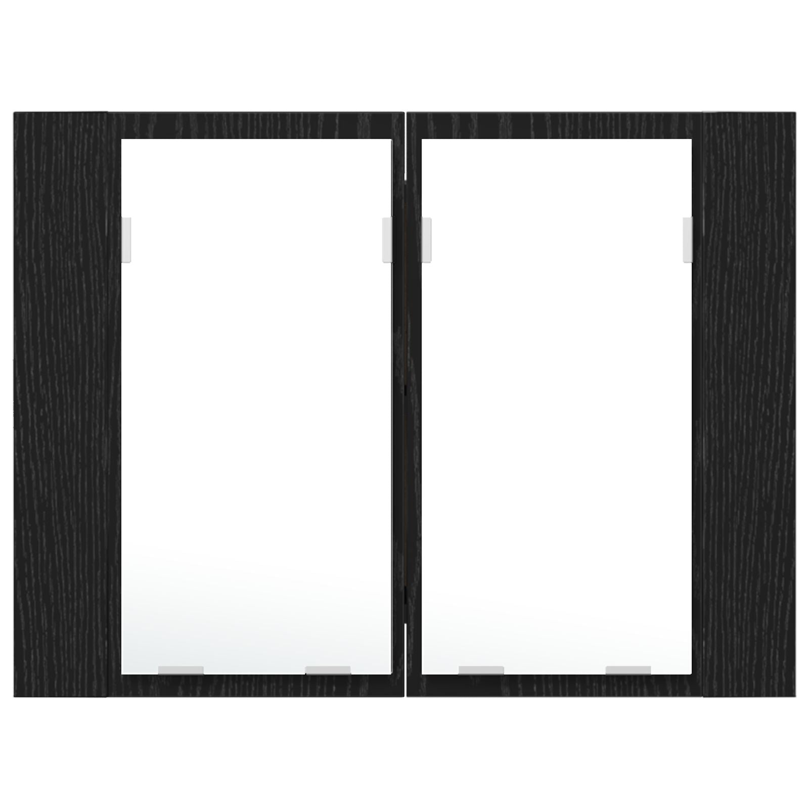 Led Spiegelkast Voor In De Badkamer Zwart Eiken 60X12X45 Cm Gelaagd Hout