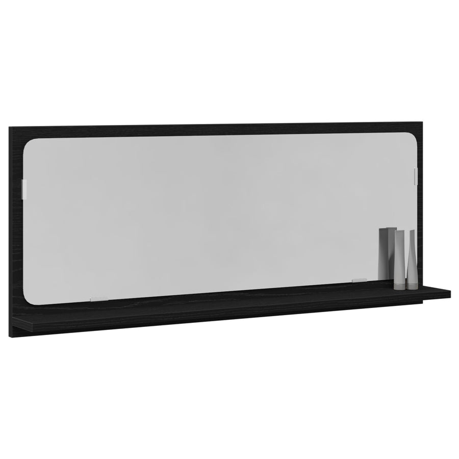 Badkamerspiegel Zwart Eiken 90X10,5X37 Cm Samengesteld Hout