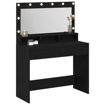 Make-Uptafel Met Led Verlichting Zwart eiken 100 x 41 x 135 cm