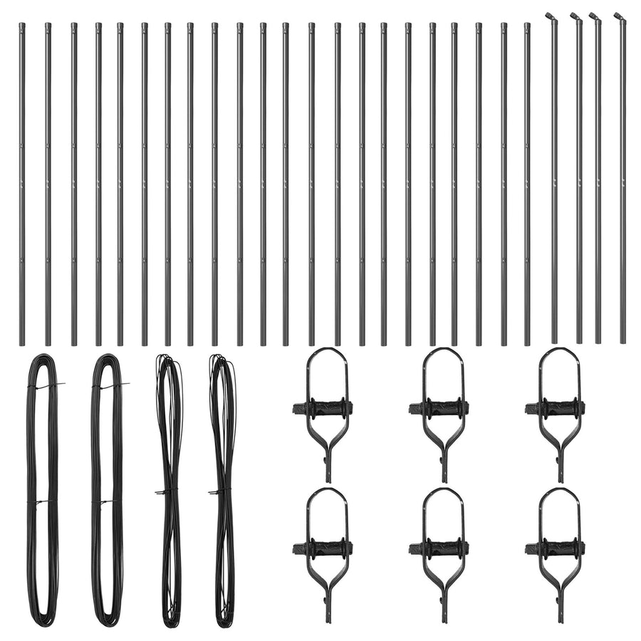 Hekpalen 26 Stuks Ø32 Mm Gegalvaniseerd Staal Grijs 210 cm 26x paal