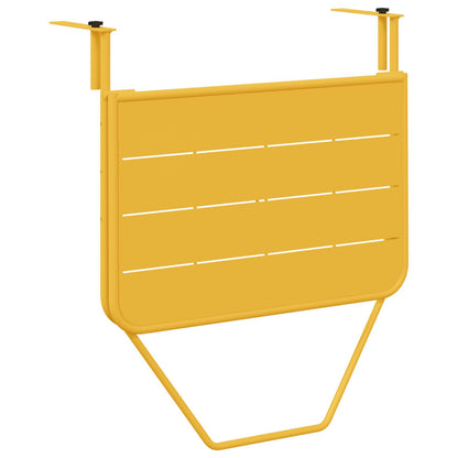 Hangende Balkon Tafel Vouwbaar 60X40 Cm Staal Mosterd Lattenontwerp
