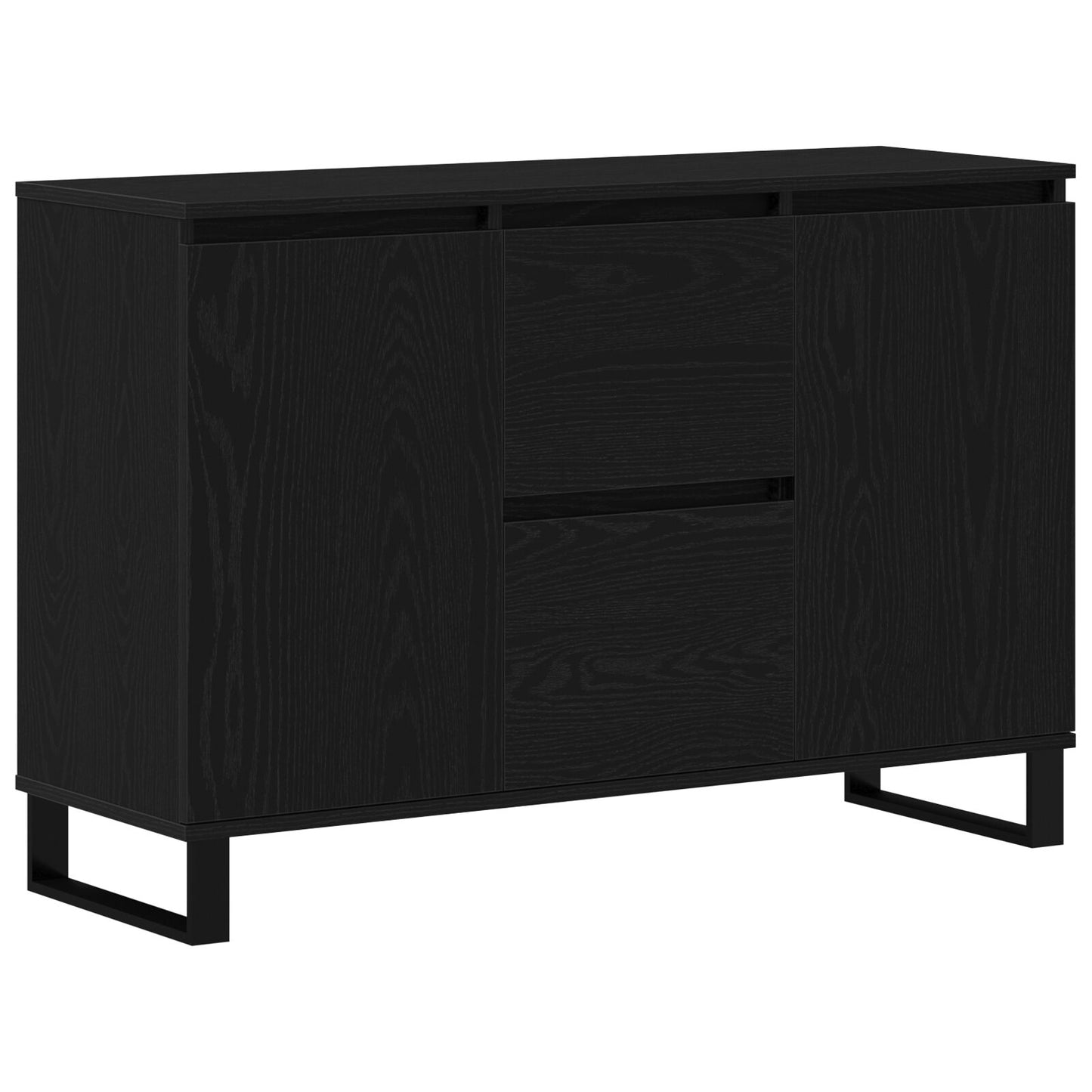 Dressoir Zwart Eiken 104X35X70 Cm Gelaagd Hout