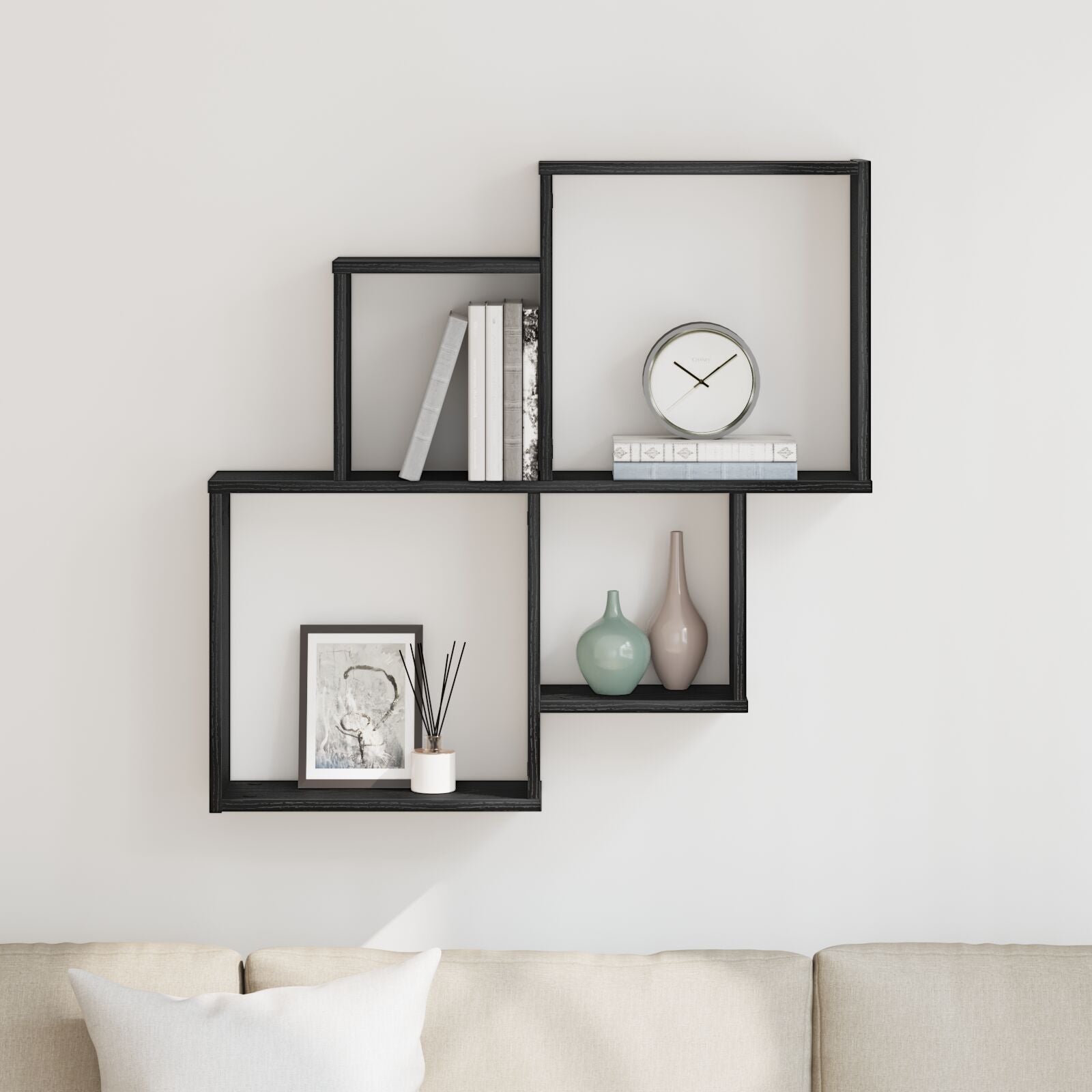 Wandkast Zwart Eiken 80X15X78,5 Cm Gemaakt Van Hout