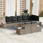 Tuinbankenset poly rattan grijs 9-delig