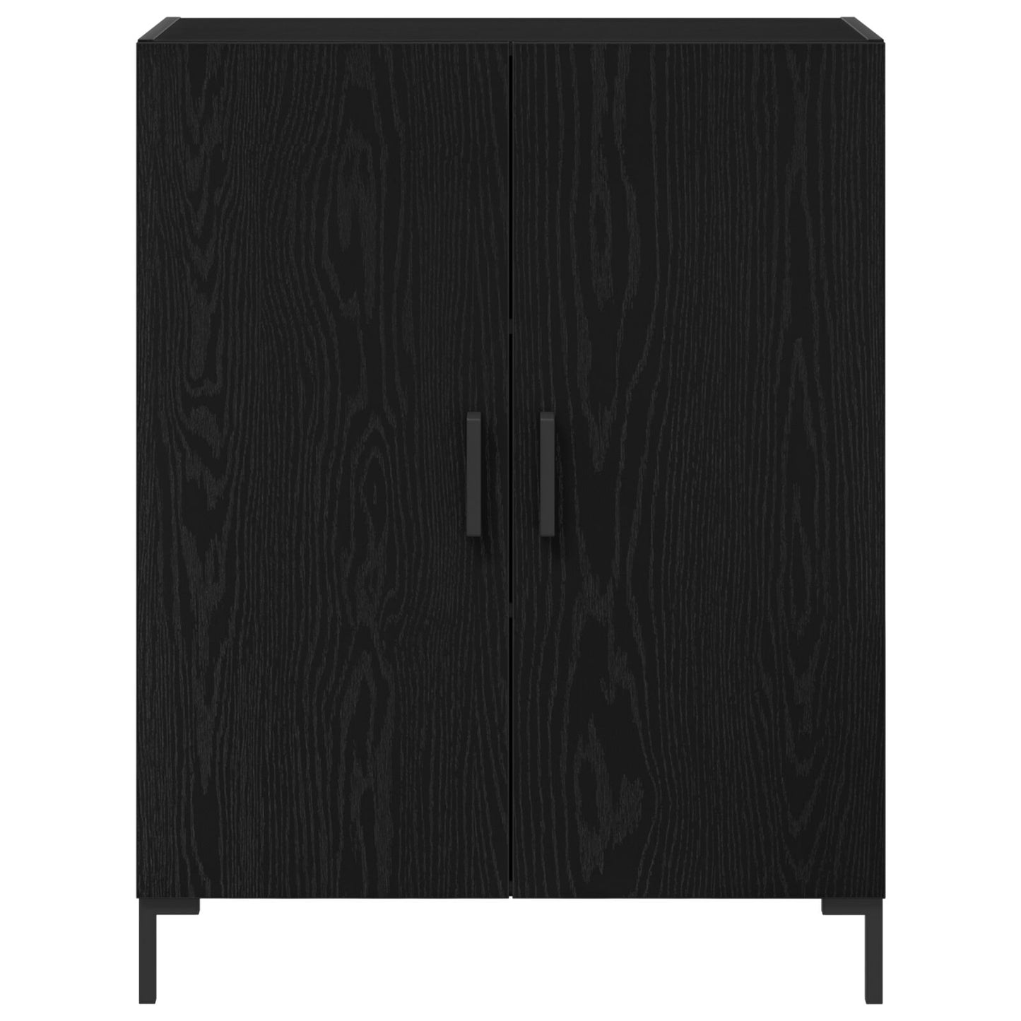 Dressoir Zwart Eiken 69,5X34X90 Cm Geprefabriceerd Hout