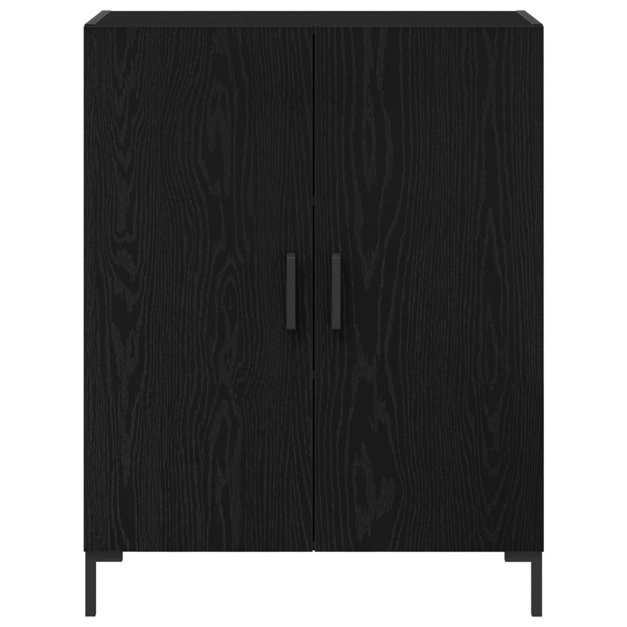 Dressoir Zwart Eiken 69,5X34X90 Cm Geprefabriceerd Hout