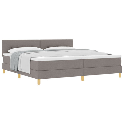 Boxspring Bed Met Matras Stof Taupe 200 x 200 cm Met knopen