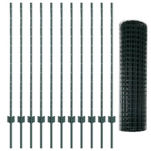Tuinhekset Set van 2 Groen PVC gecoat metaal 25 x 1,2 m hek