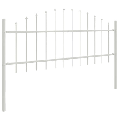 Tuinafscheiding Met Hoepel Top 10,2X0,75 M Staal Wit 10,2 m 50-75 cm