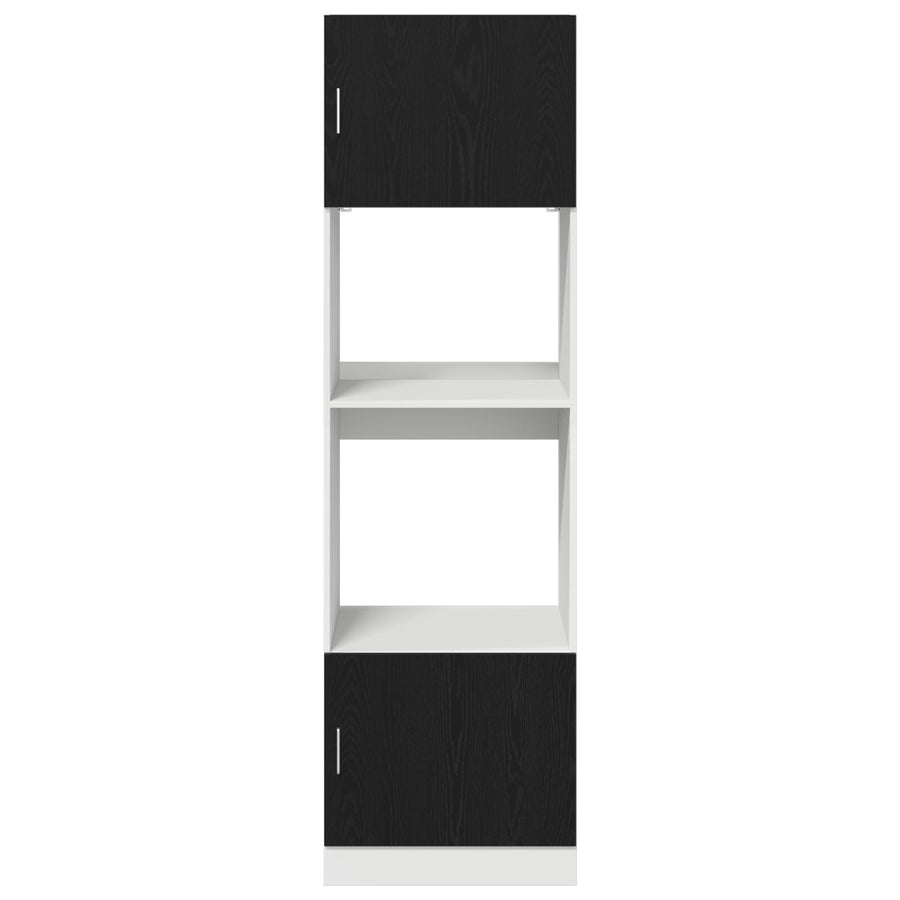 Keuken Kast Zwart Eiken Engineeringhout 60 X 57 X 207 Cm