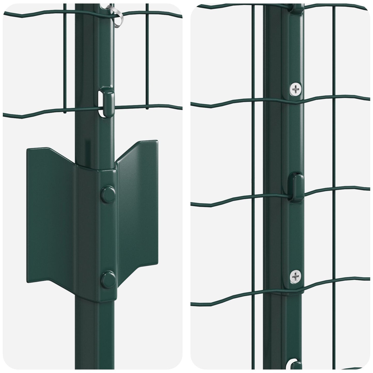 Tuin Omheining Set Set Van 2 Groen Pvc Gecoat Staal 10 X 1 M